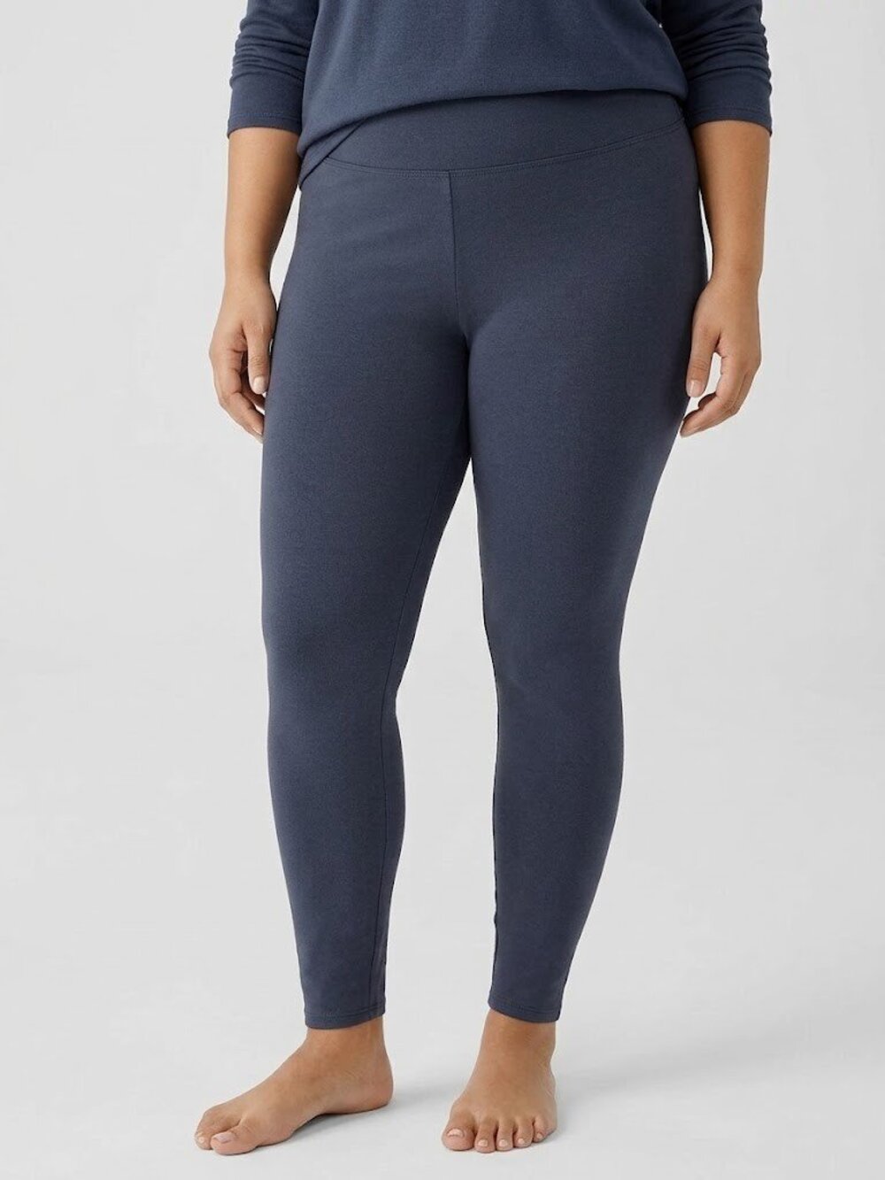 NWT Eileen Fisher Ankle Legging in Ocean Cozy Brushed Terry Hug Pants 1X